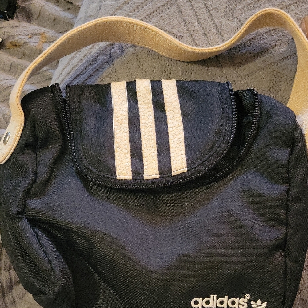 Adidas Black and Tan Crossbody Bag